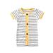 Summer Baby Girls Clothes Vintage Short Sleeve Striped Cute Lovely Sheath Dress Party Pageant Button Short Dress Yellow 2-3 Years