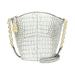 Calvin Klein Statement Series Lock Bucket Top Zip Crossbody Leather Bag B4HP (White)