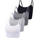 4 Pieces Basic Crop Tank Tops Sleeveless Racerback Crop Sport Cotton Top for Women (Black, White, Dark Grey, Light Grey, Small)