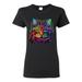 If You're Nice I Might Let You Live With Me Colorful Cat Animal Lover Womens Graphic T-Shirt, Black, Medium