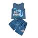 Binwwede Toddler Infant Baby Boy Summer Outfit Little/Big Brother Tank Top T-Shirt Dinosaur Shorts Pants 2PCS Clothes Set MHX