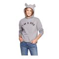 Fifth Sun Womens Junior Size Small "I'm A Dog" Hooded Sweatshirt, Hthr. Grey