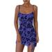 Fashion Women Floral Print Ruched Cami Dress Bodycon Clubwear Sexy Party Short Mini Dress