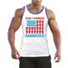 Men's Star Spangled Flag KT T40 C3 Blue Trim White Tank Top 2-XLarge White