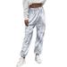 Women's Joggers Pants with Zipper Pockets Tapered Running Sweatpants for Women Lounge Gray XX-Large