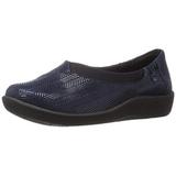 Clarks Women's CloudSteppers Sillian Jetay Flat, Navy Combo Synthetic, 8.5 M US