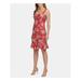KENSIE Womens Red Floral Sleeveless Scoop Neck Above The Knee Sheath Party Dress Size 10