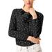 Allegra K Junior's Ruffle Neck Long Sleeve Vintage Heart Polka Dots Blouse Tops Black-Heart M