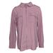 Belle By Kim Gravel Women's Top Sz M Zip-Front Utility Shirt Purple A373439