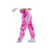 LA HIEBLA Women High Waist Casual Trousers Tie Dye Printing Rainbow Color Street