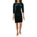 Eliza J Womens Velvet Pleated Sheath Dress