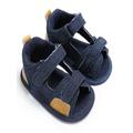 Zupora Infant Baby Boy Hook-and-Loop Sandals Summer Moccasins Fashion Casual Cotton Anti-Slip Sole Footwear Shoes, 0-18Months