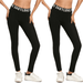 Sunisery Women Workout Leggings Pants Fitness High Waist Stretch Black Trousers
