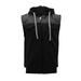 Menâ€™s Casual Two Tone Warm Fleece Soft Sherpa Lined Quilted Zipper Hooded Vest (HR 1001 Black, 2XL)