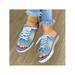 Zodanni Womens Fashion Sandals Denim Platform Heel Slippers Shoes Casual Summer Slip On Sneakers