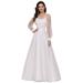 Ever-Pretty Womens Plus Size Wedding Dress for Bride Applique Mesh Long Evening Gown 00242 Cream US16