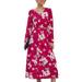 Women's Long Sleeves Floral V Neck Boho Party Loose Casual Maxi Dress Dress