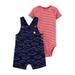 Child of Mine by Carter's Baby Boy Short Sleeve Bodysuit & Overalls, 2-Piece Outfit Set