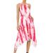 Women Tie Dye Sling Sleeveless Irregular Hem Midi Dress