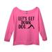 Womens Raw Edge 3/4 Sleeve "Let's Get Down Dog" Funny Yoga SweatShirt Small, Pink