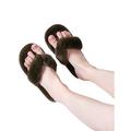 Avamo Ladies Womens Flip Flop Slippers Plush Indoor Faux Fur Thong Home Spa Toe Shoes