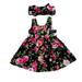 Newborn Baby Girl Floral Print Dress Summer Sleeveless Sundress Princess Party Clothes