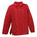 Isaac Mizrahi Live! Women's Sz L Quilted Barn Jacket Printed Lining Red A384602