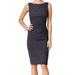 Jessica Howard NEW Gray Womens 4P Petite Ruched Sparkle Sheath Dress