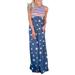 Summer Dress for Womens O-neck Casual Loose Maxi Dress Floral Tank Dress Baggy Comfy Cami Dress Women Pockets Dress