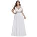 Ever-Pretty Womens Chiffon Pleated Long Evening Party Mother of the Bride Dresses for Women 86973 White US16