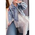 Kids Girls Jean Outerwear Collar Neck Denim Jacket