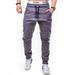 HIMONE Male Regular Fit Gym Jogger Sweat Pants Casual Active Sport Tapered Pants for Men Full Elastic Waist Cargo Pants Harem Trousers