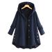 Womens Irregular Plus Size Fleece Winter Warm Hooded Outerwear Cardigan Coat