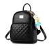 Women Bags Backpack Purse PU Leather Zipper Bags Casual Backpacks Shoulder Bags with A Bear, Black