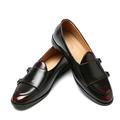 Rotosw Men's Double Buckle Leather Slip On Loafers Casual Shoes