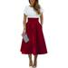 Swing Skirts for Women 50s 60s Ladies Vintage Style Patry Evening Casual Retro A-Line Skirts Pocket Long Midi Umbrella Skirt