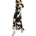 Women's Tie Waist Fitted High Slit One Off Shoulder Summer Maxi Dress High Waist Irregular Floral Print Dress