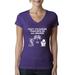 Snake vs Dwight Schrute I Am Faster than Snakes The Office Pop Female Junior Fit V-Neck Tee, Purple Rush, Large