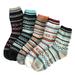 NUZYZ 5 Pairs Men Thick Needle Ethnic Style Socks Grid Striped Middle Tube Stockings