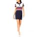 Maison Jules Striped Polo Sweater Dress Blue