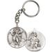 Antique Silver-Plated St. Christopher Keychain 1 5/8 x 1 1/2 inches