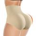 QRIC Womens High Waist Tummy Control Padded Butt Lifter Shapewear Panties Body Shaper Brief - Single Pack (Beige)