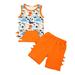 LA HIEBLA 2Pcs Baby Boy Summer Outfits, Dinosaur Print Tank Tops + Shorts Set