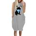 Women's Sleeveless Baggy Pockets Loose Plus Size Tank Dresses Summer Sundress