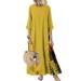 HAWEE Women's Floral Maxi Dresses Vintage Loose Dress Contrast Color Print Flowy Oversized Cotton Linen Casual Beach Dress(S-5XL)