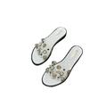 Woobling Women Summer Fashion Transparent Rivet Solid Color Casual Flat Shoes