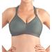 Belabumbum Sporty Mesh Nursing Bra #Av06,Medium,Grey/Aqua