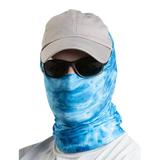 Aqua Design Fishing Hunting Masks Neck Gaiters for Men and Youth: UPF 50+ Sun Mask Protection: Camo Half Face Cover Balaclava Bandana: Royal Ripple size 2XL