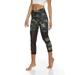 YDX juniors athleisure Yoga Pants Active high-Rise Gym Leggings Bottoms only Classic Camo Short Size Small