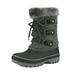 Dream Pairs Boys Girls Toddler Kids Ankle Winter Snow Boots Faux Fur-Lined Soft Boots Shoes Warm forester Grey Size 11